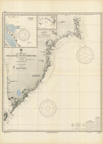 Asia- Siberia- Kamchatka- East Coast- Mys Lopatka to Mys Shipunski- From USSR Government charts to 1942- Approaches to Shimushu To from Japanese surveys to 1921