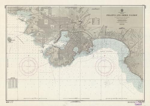 Mediterranean Sea- Greece- Piraievs and Ormos Falirou- From Greek Government surveys in 1923