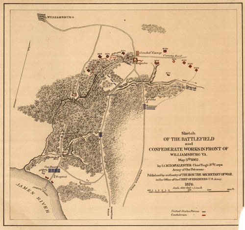 Sketch of the Battlefield and Confederate Works in Front of Williamsburg Sketch of the Battlefield and Confederate Works in Front of Williamsburg