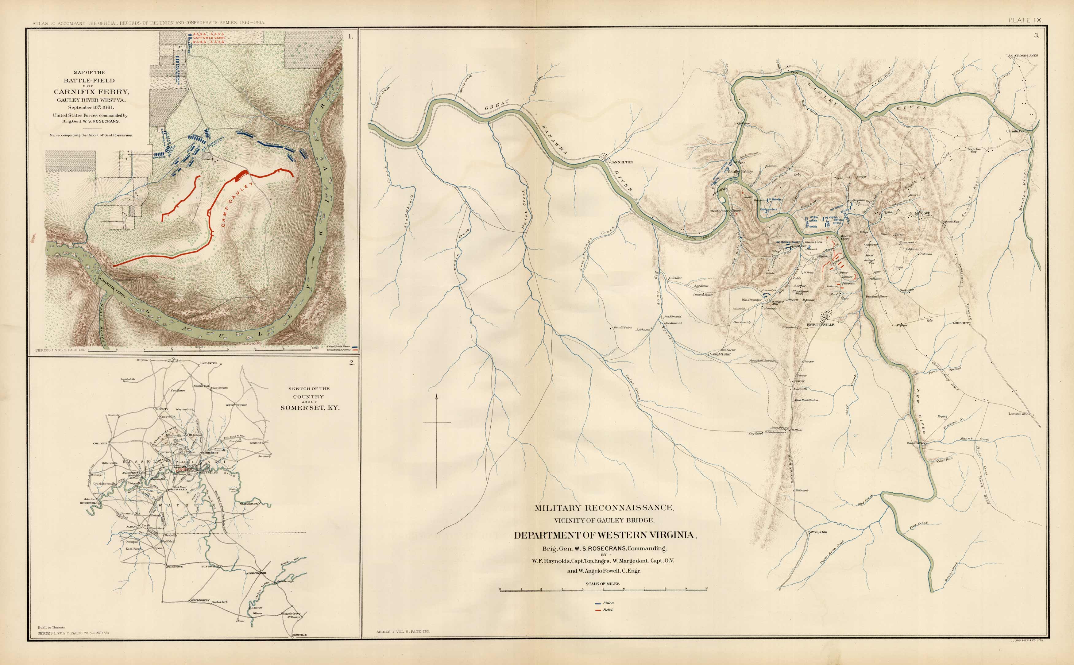 Civil War Atlas; Plate 9; Carnifix Ferry Civil War Atlas; Plate 9; Carnifix Ferry
