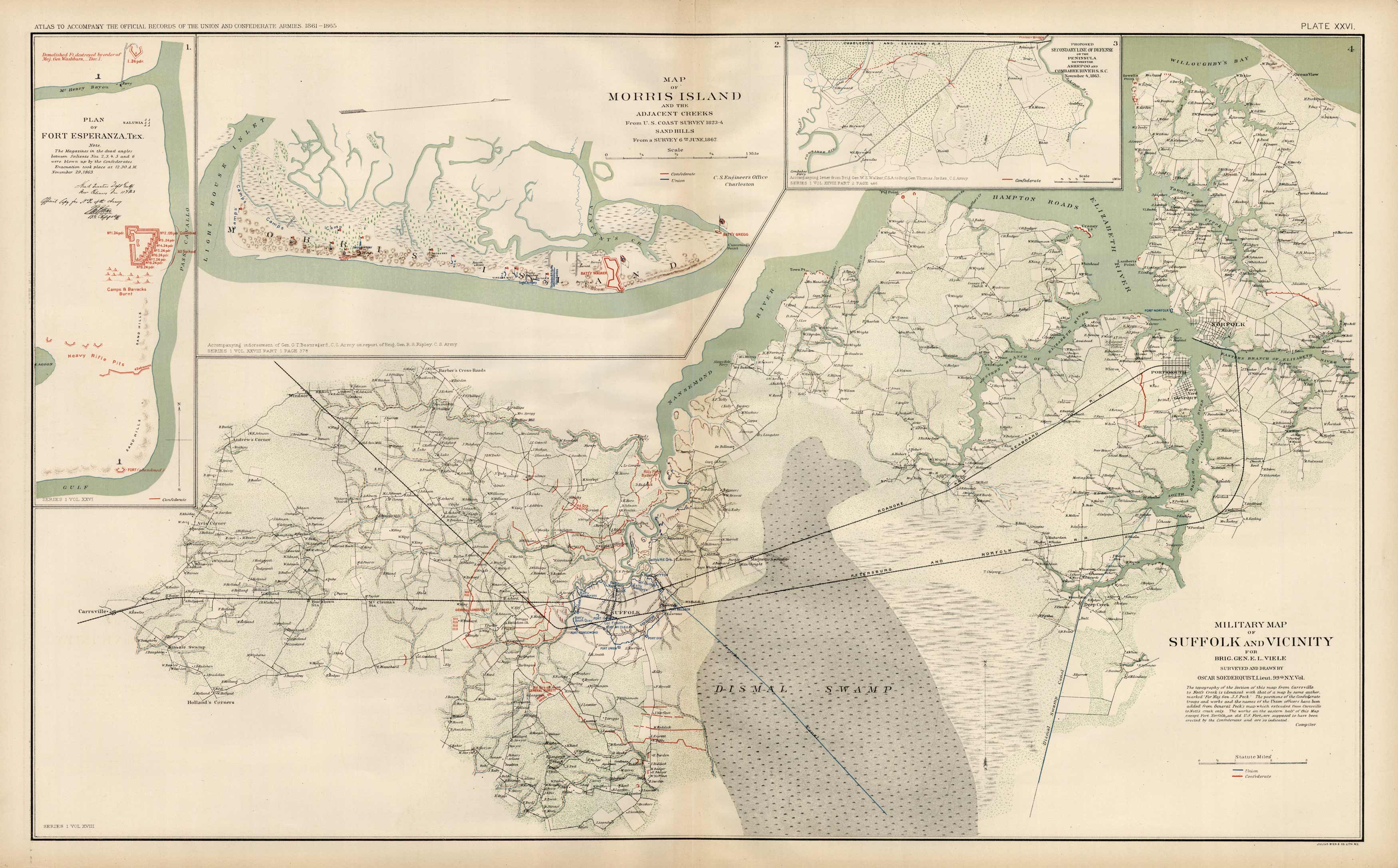 Civil War Atlas; Plate 26; Maps of Fort Esperanza Civil War Atlas; Plate 26; Maps of Fort Esperanza