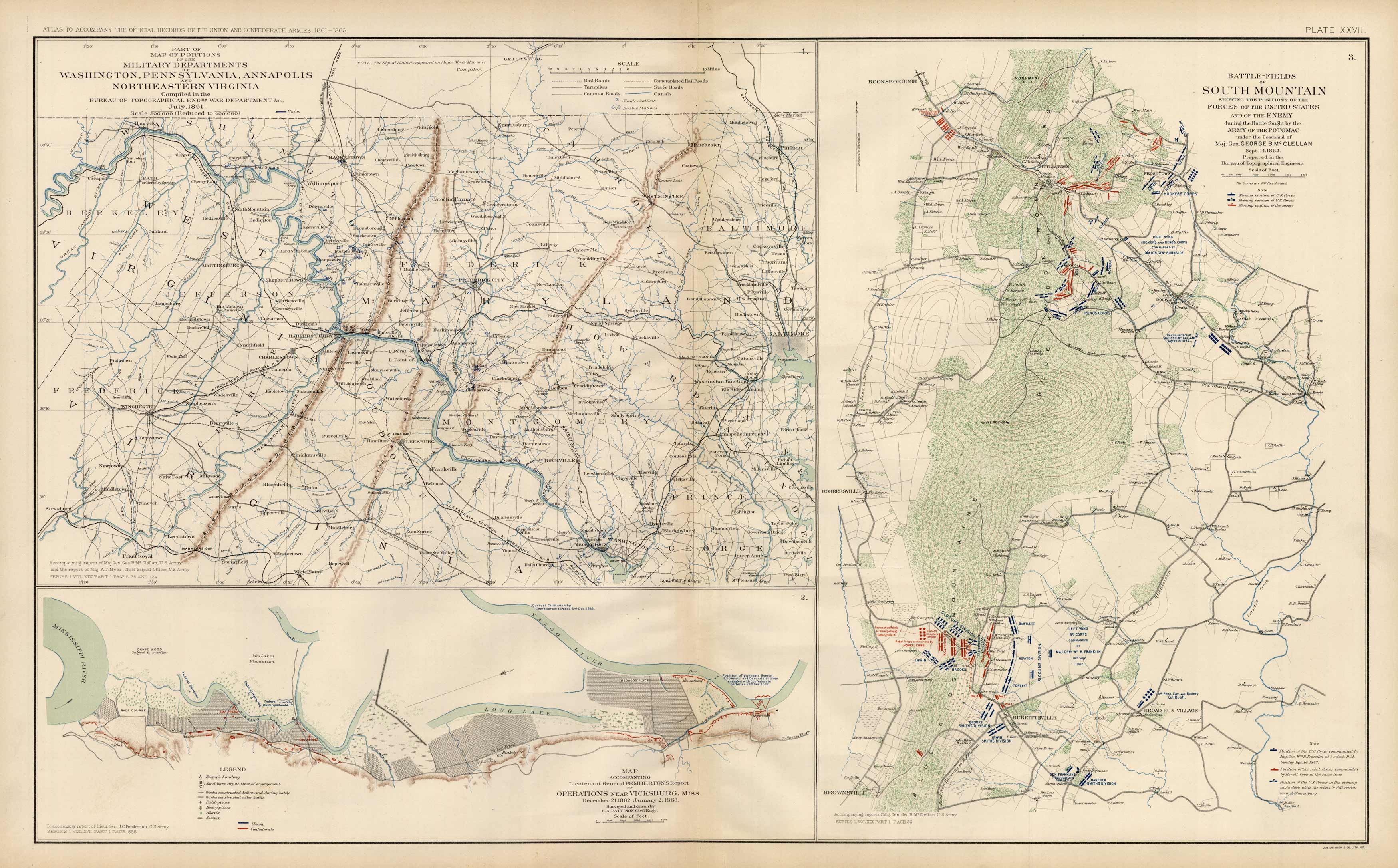 Civil War Atlas; Plate 27; Map of the Battle of South Mountain Civil War Atlas; Plate 27; Map of the Battle of South Mountain