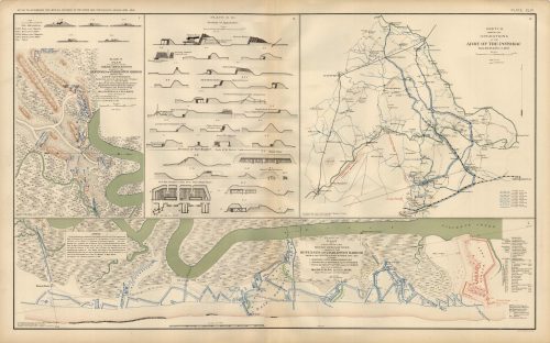 Civil War Atlas; Plate 44; Map of Denfenses at Charleston Harbor; Army of the Potomac South Carolina