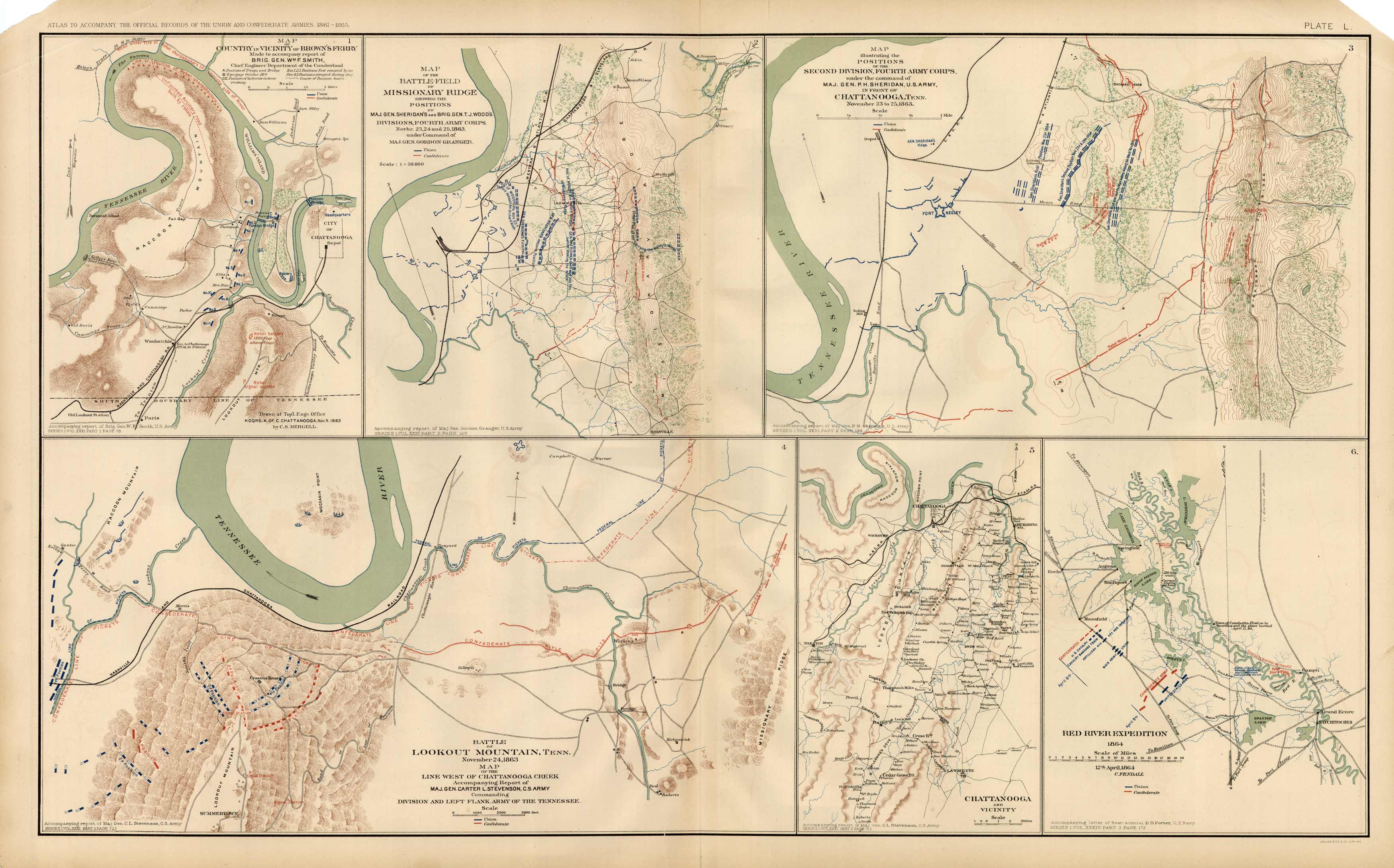 Civil War Atlas; 1892; Plate 50; Battle of Lookout Mountain Civil War Atlas; 1892; Plate 50; Battle of Lookout Mountain