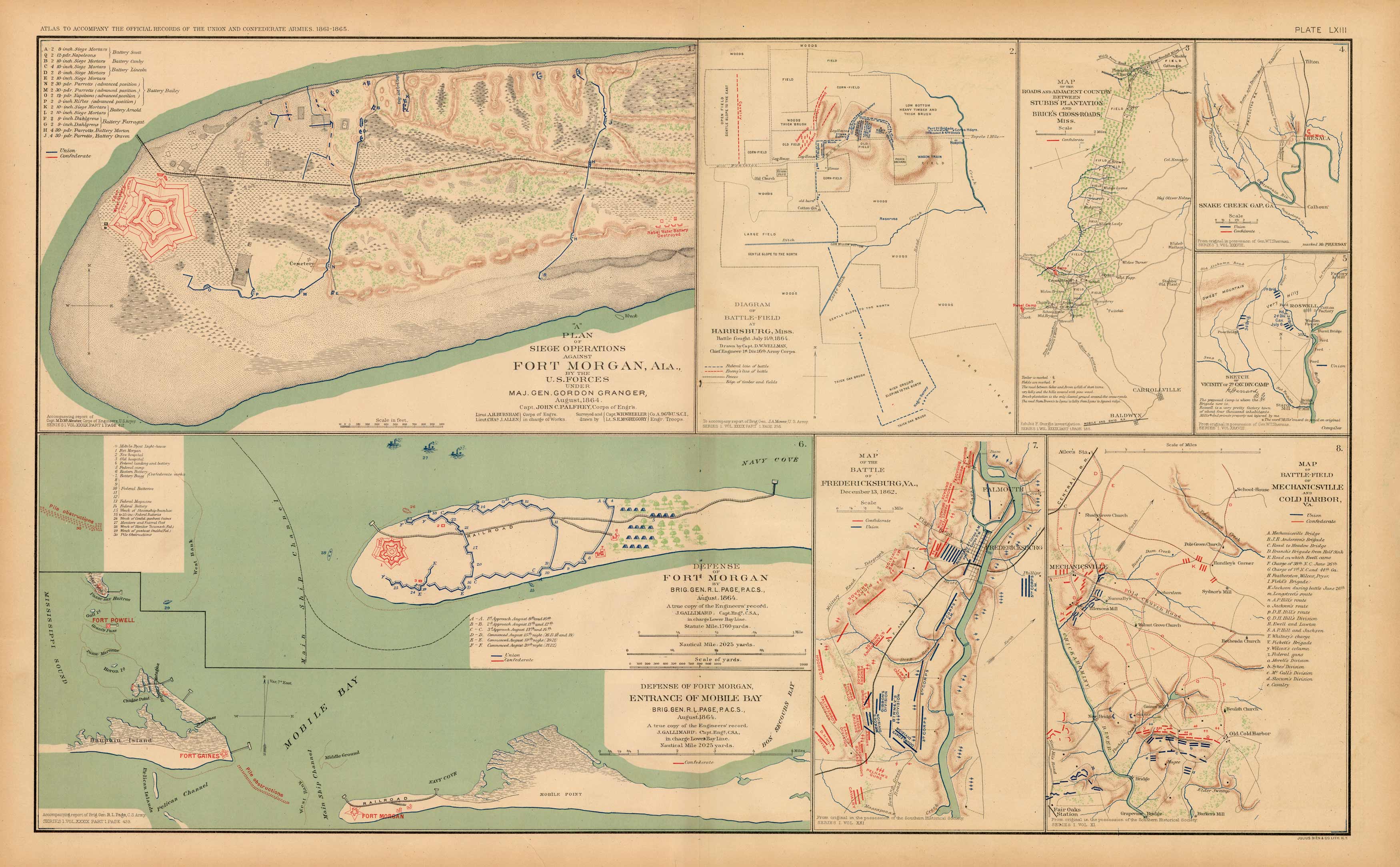 Civil War Atlas; Plate 63; Siege Operations Against Fort Morgan Civil War Atlas; Plate 63; Siege Operations Against Fort Morgan