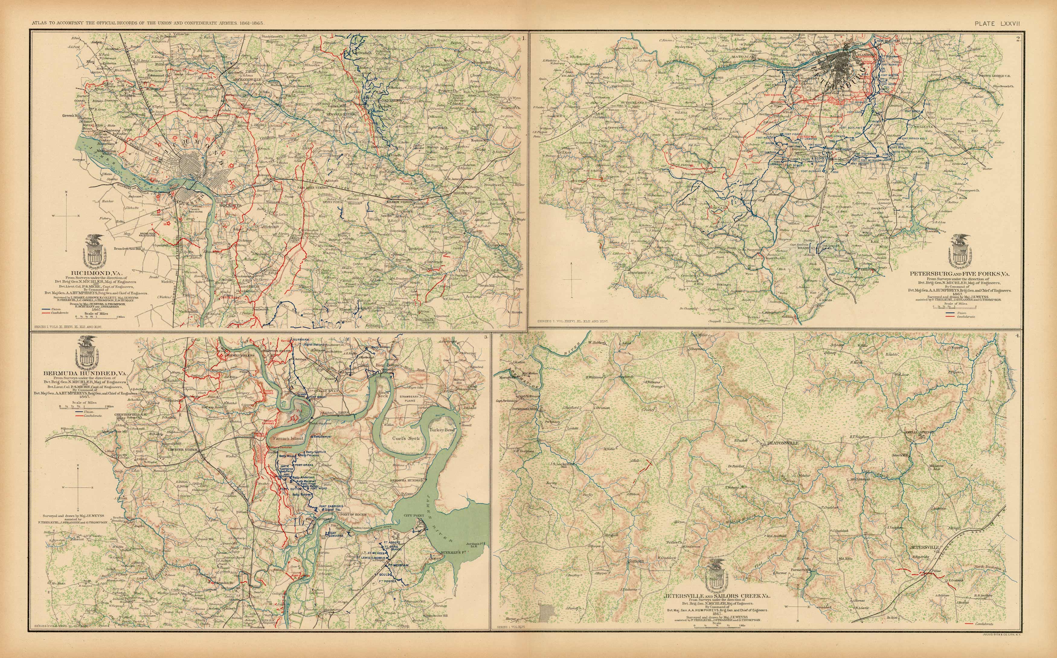 Civil War Atlas; Plate 77; Maps of Richmond Civil War Atlas; Plate 77; Maps of Richmond