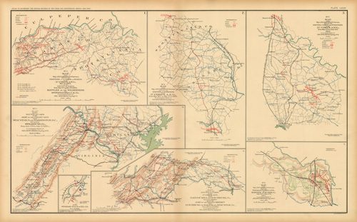 Civil War Atlas; Plate 81; Map Maj. Gen. Campbells Surveys Battles of the Wilderness; Staunton