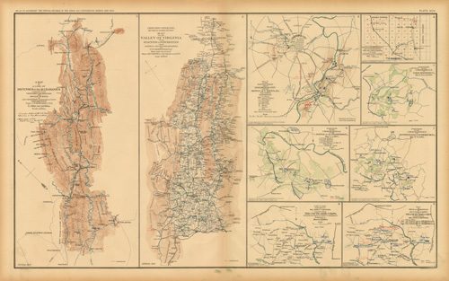 Civil War Atlas; Plate 94; Line of Defenses Alleghanies; Map Valley of the Virginia; Battle-Field Frederick City Monocacy River