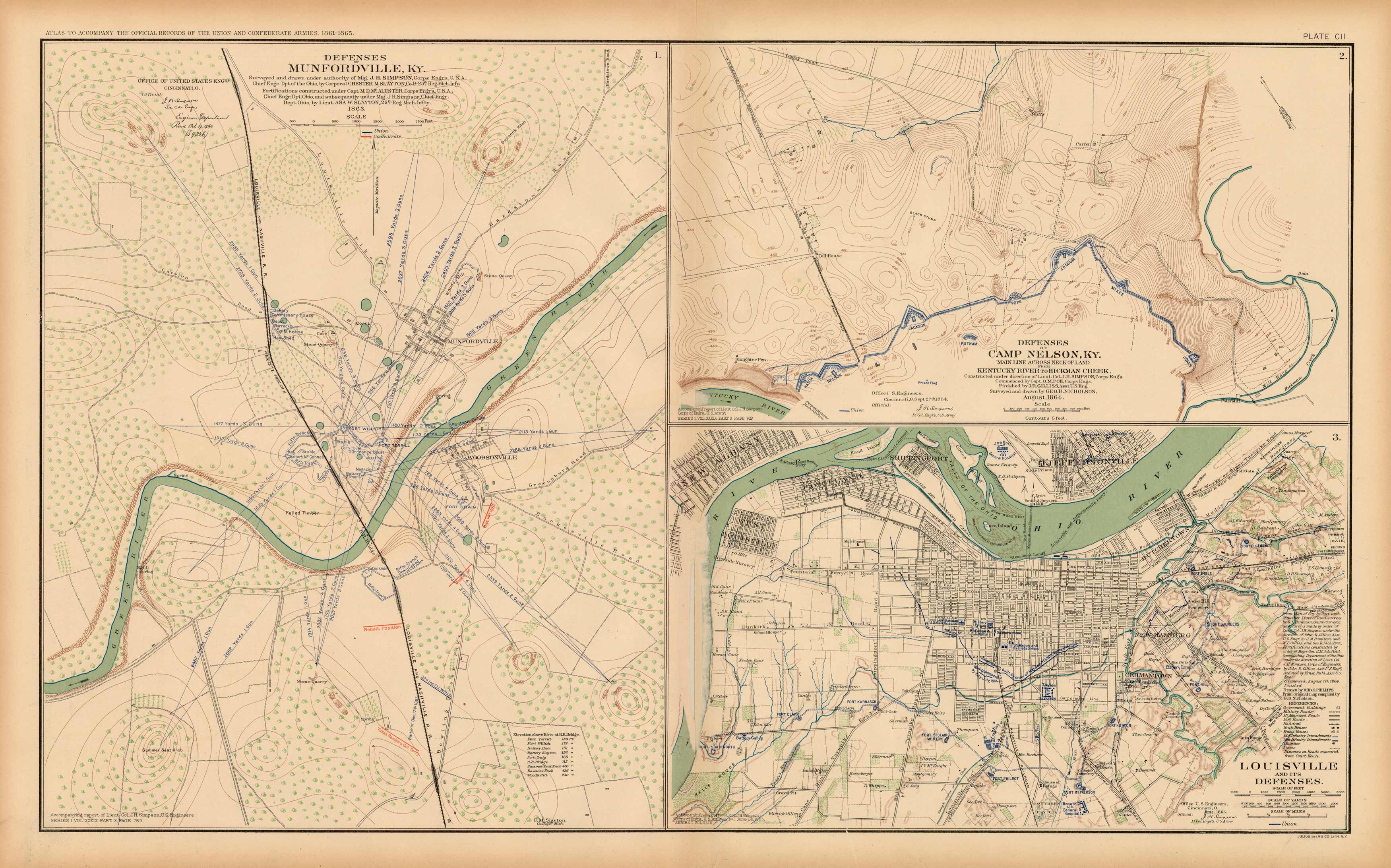 Civil War Atlas; Plate 102 Defenses of Munfordville Civil War Atlas; Plate 102 Defenses of Munfordville
