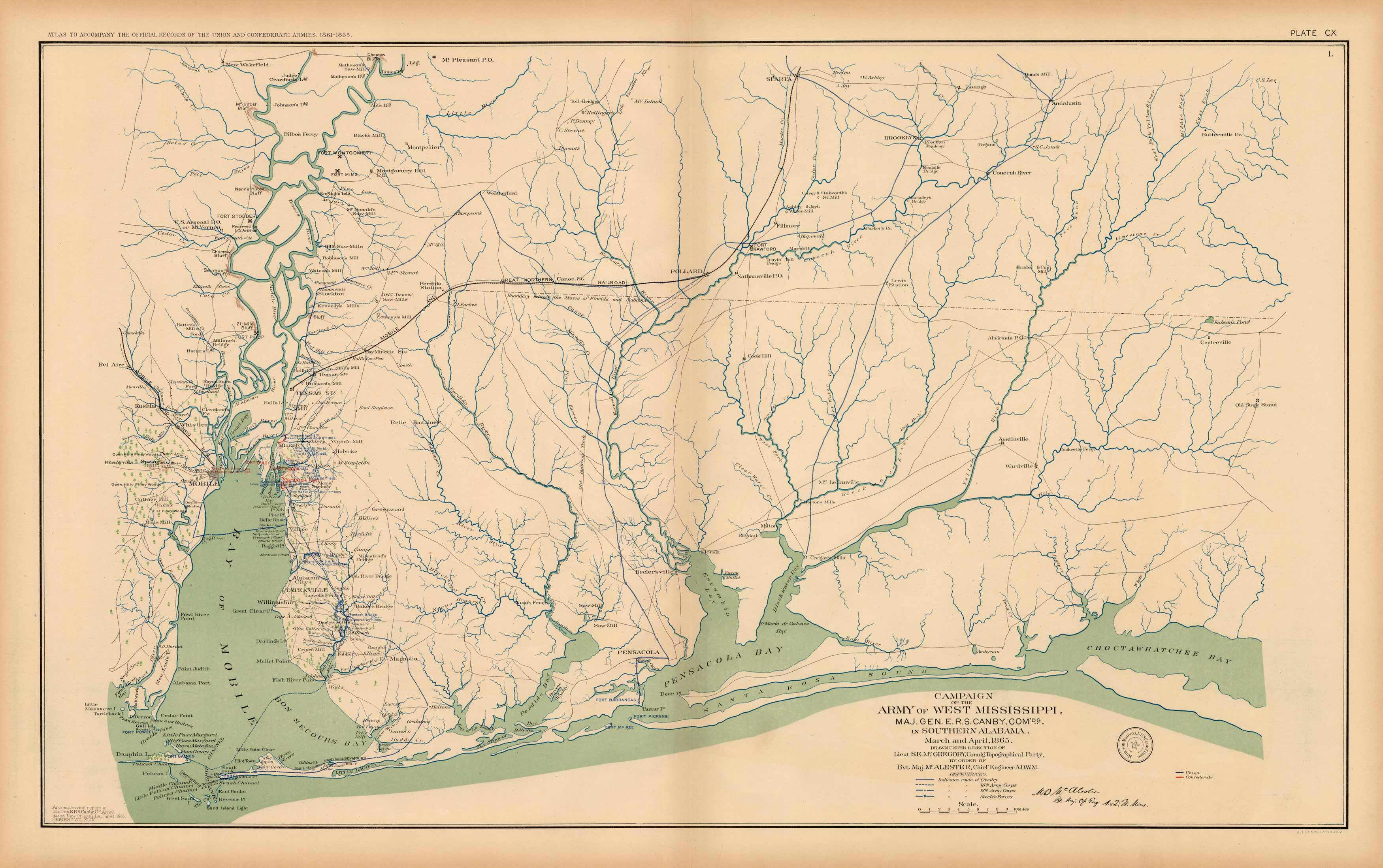 Civil War Atlas: Plate 110; Campaign of The Army of West Mississippi