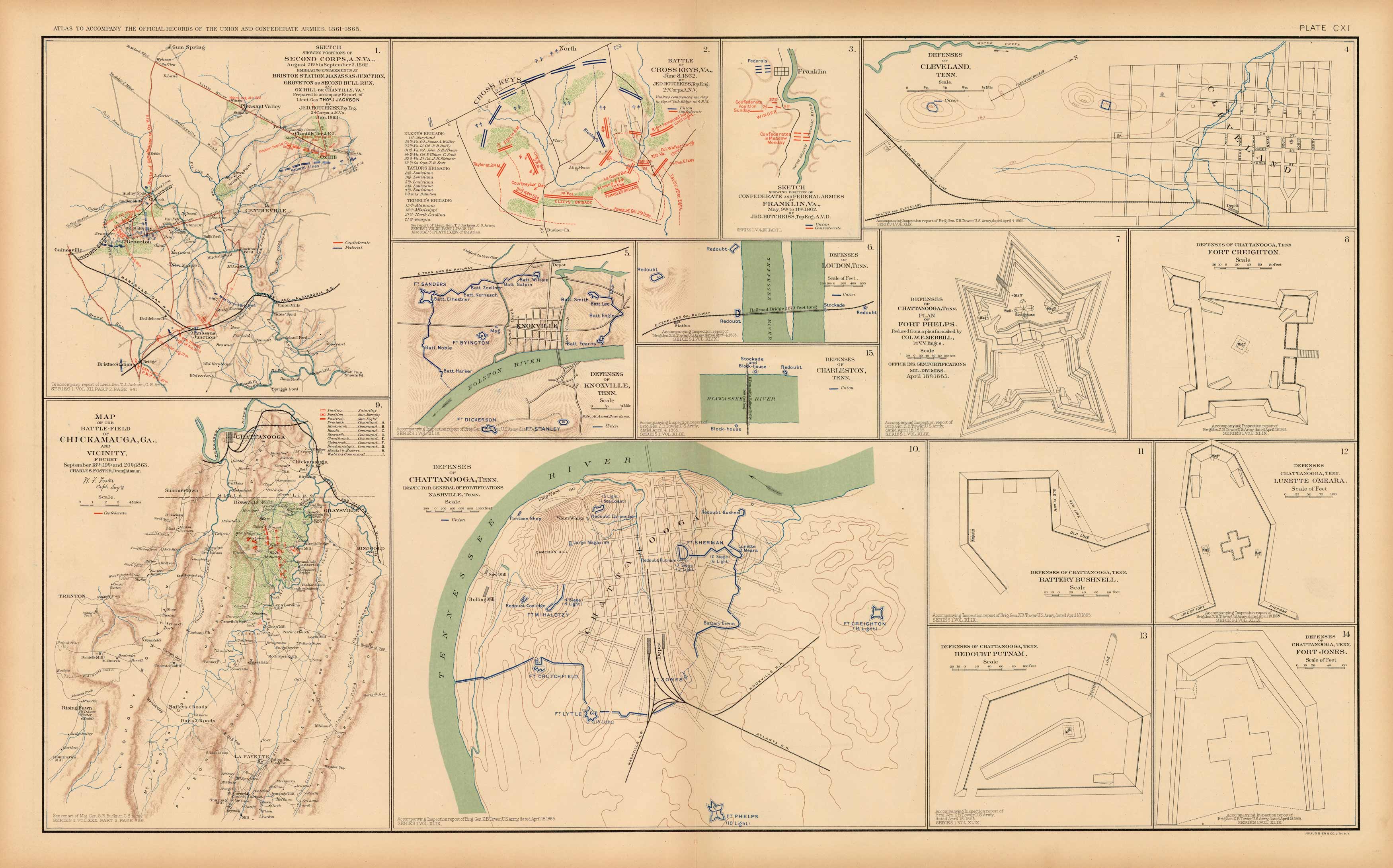 Civil War Atlas: Plate 111; Battle-Field Chickamauga