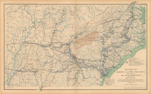 Civil War Atlas; Plate 117; Battle Map of Marches Under General Sherman