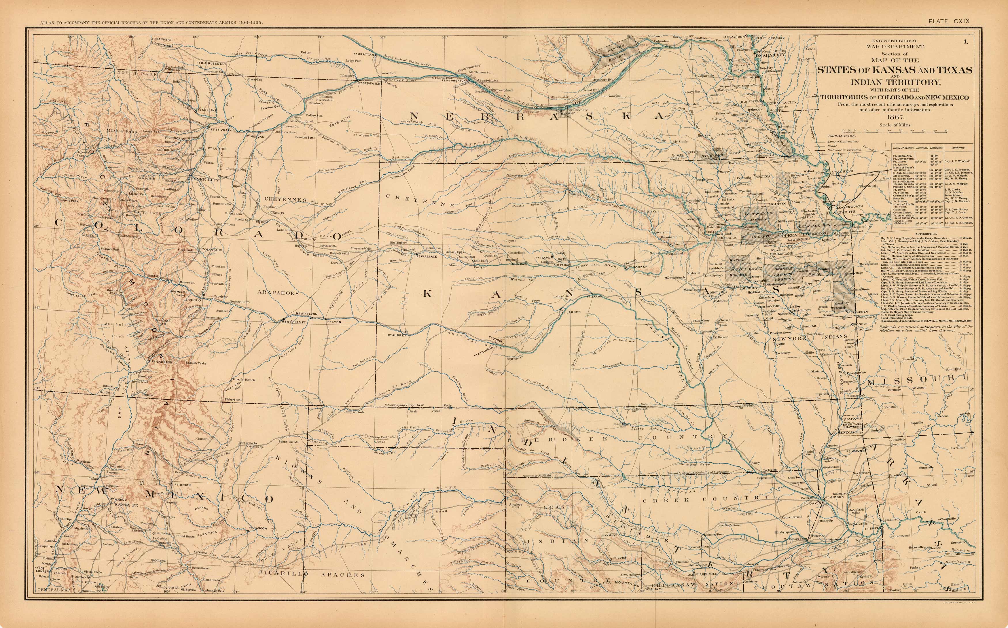 Civil War Atlas; Plate 119; Map of the States of Kansas