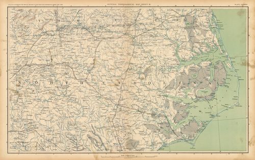 Civil War Atlas; Plate 138; Topographical Map of the Theatre of War; North Carolina