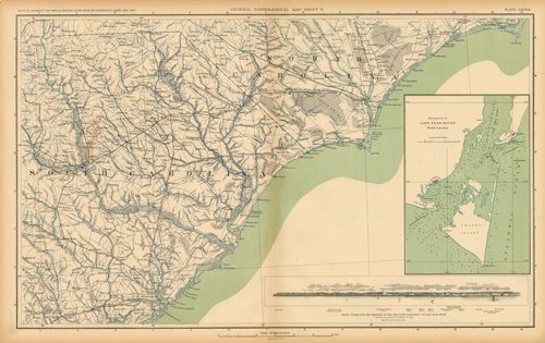 Civil War Atlas; Plate 139; Topographical Map of the Theatre of War; North and South Carolina