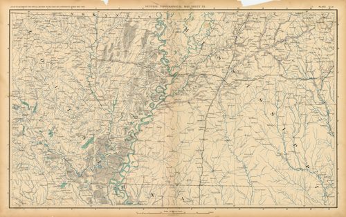 Civil War Atlas; Plate 155; Topographical Map of the Theatre of War; Arkansas