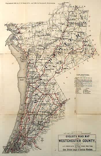 Cyclists Road Map of Westchester County'