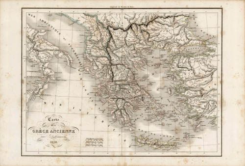 Carte de la Grece Ancienne par Delamarche