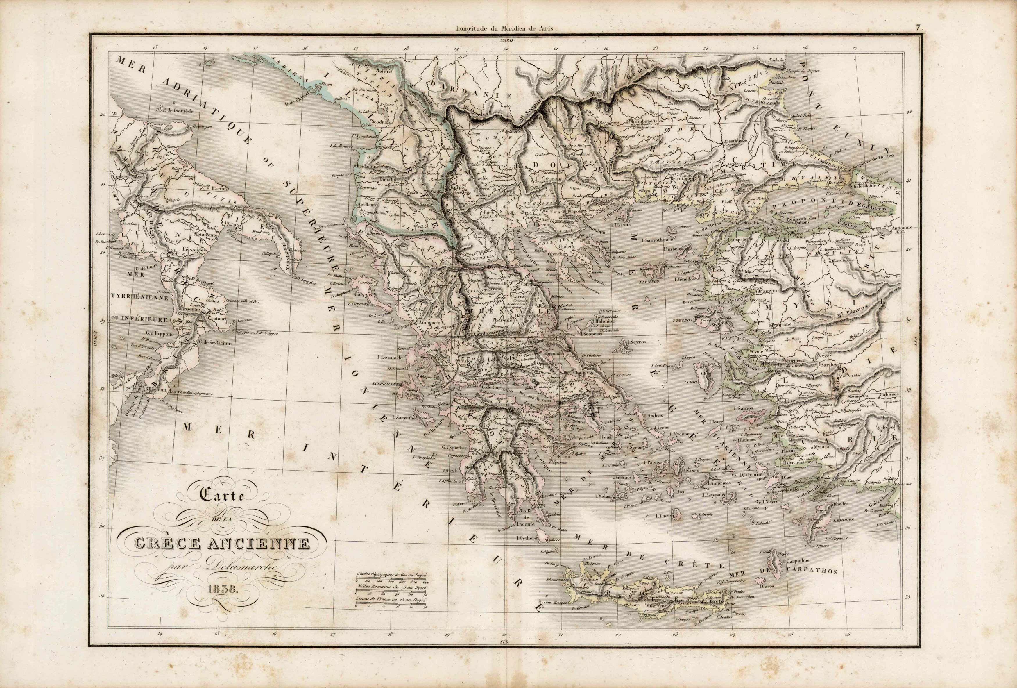 Carte de la Grece Ancienne par Delamarche Carte de la Grece Ancienne par Delamarche