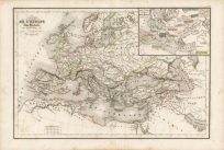 Carte de lEurope par Delamarche et des etat's Barbares(Barbarians)'