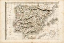 Carte de lEspagne et du Portugal par Delamarche'