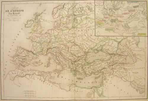 Carte de L`Europe et des etats Barbares (Europe)