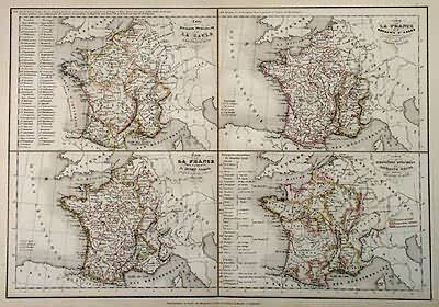 Carte des Divisions Principales de La Gaule - Carte de La France et du Royaume D Arles - Carte de La France depuis L'avenment de Philippe Auguste - Carte des Acquisitions Principales du Domaine Royal'