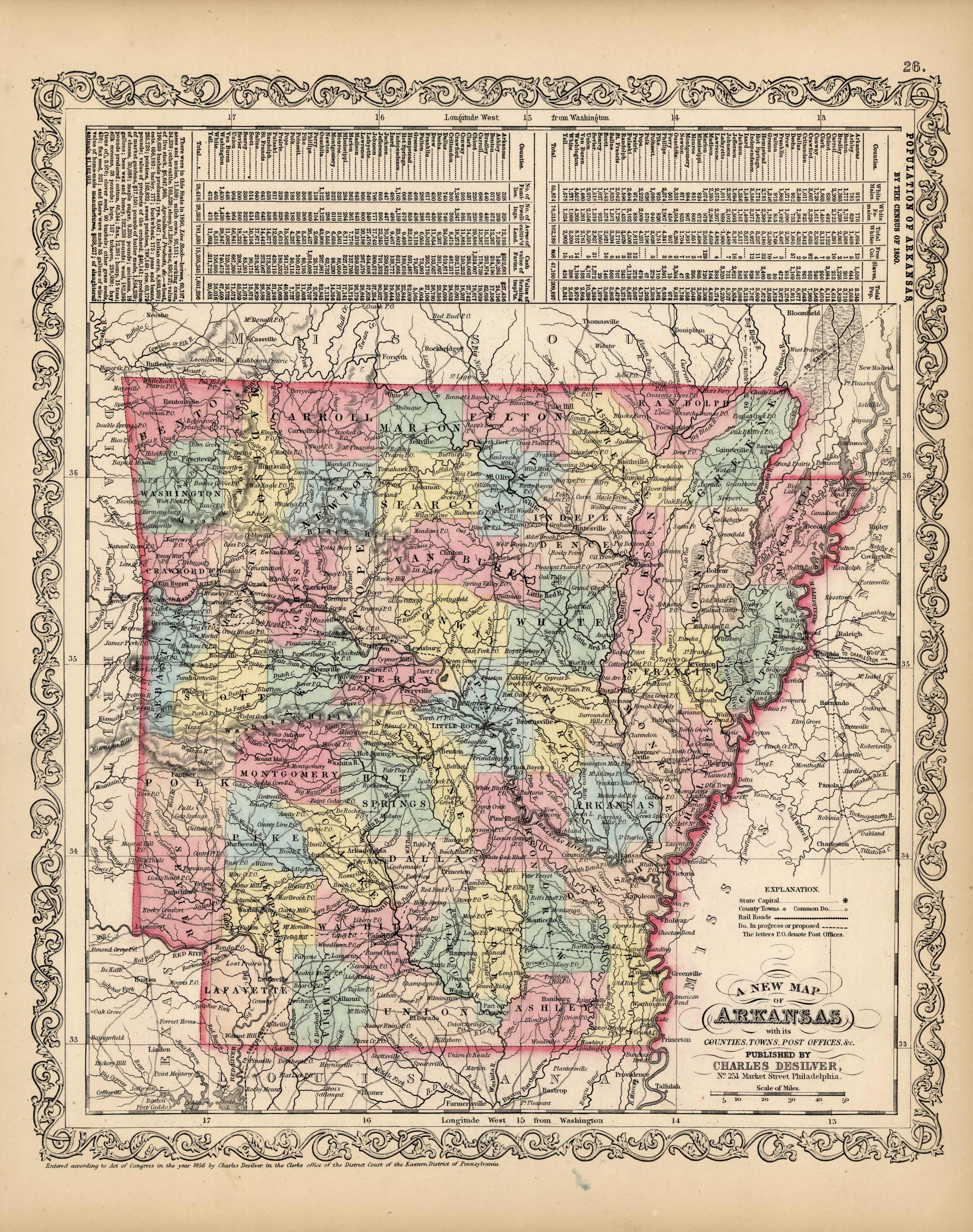 A New Map of Arkansas with its Counties A New Map of Arkansas with its Counties