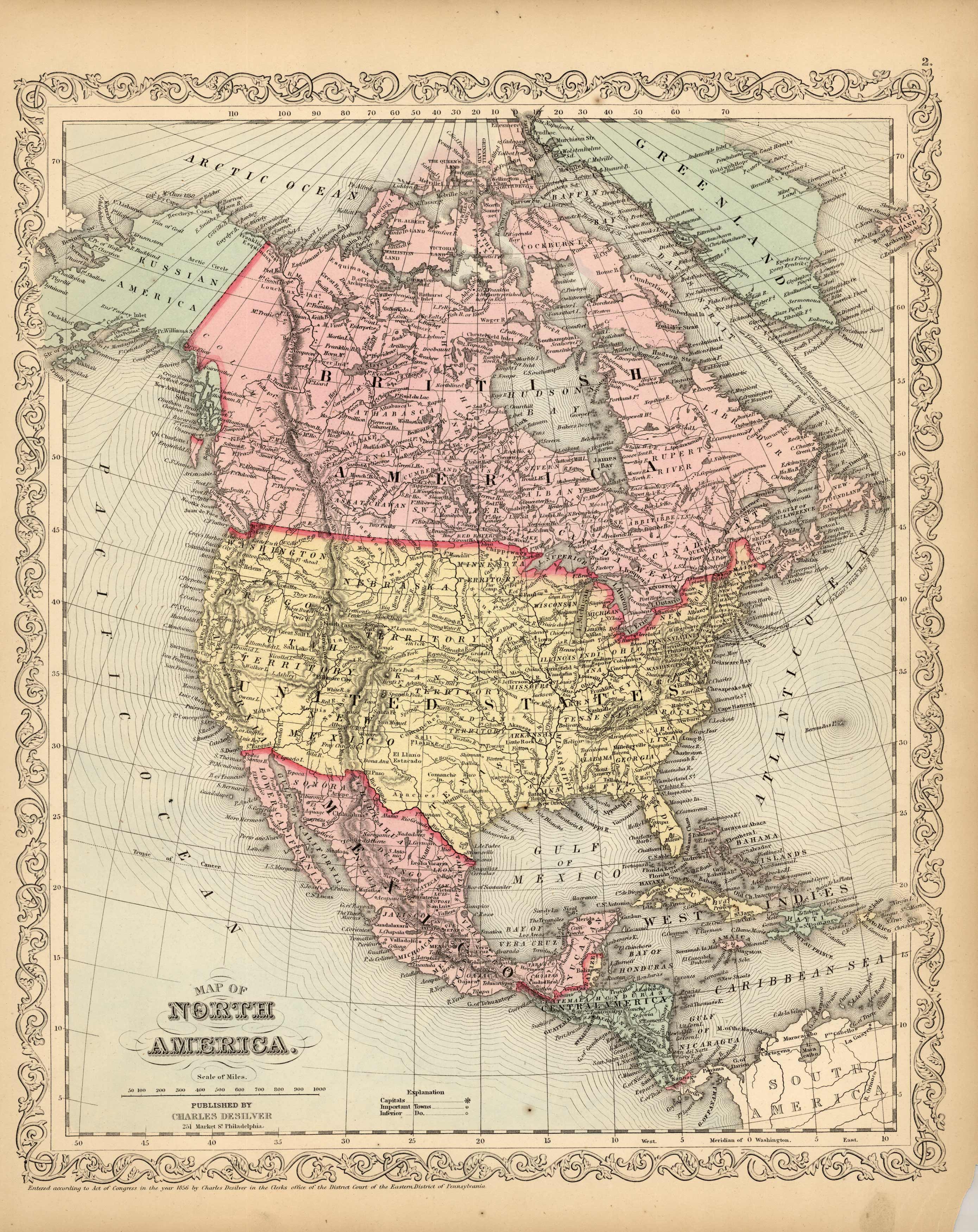 Map of North America - Art Source International