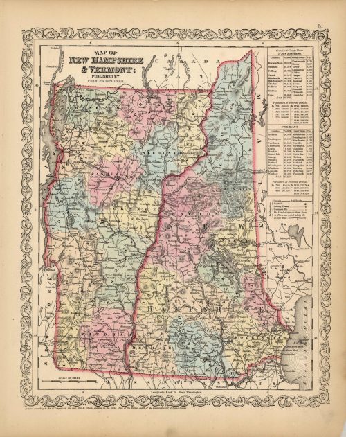 Map of New Hampshire & Vermont