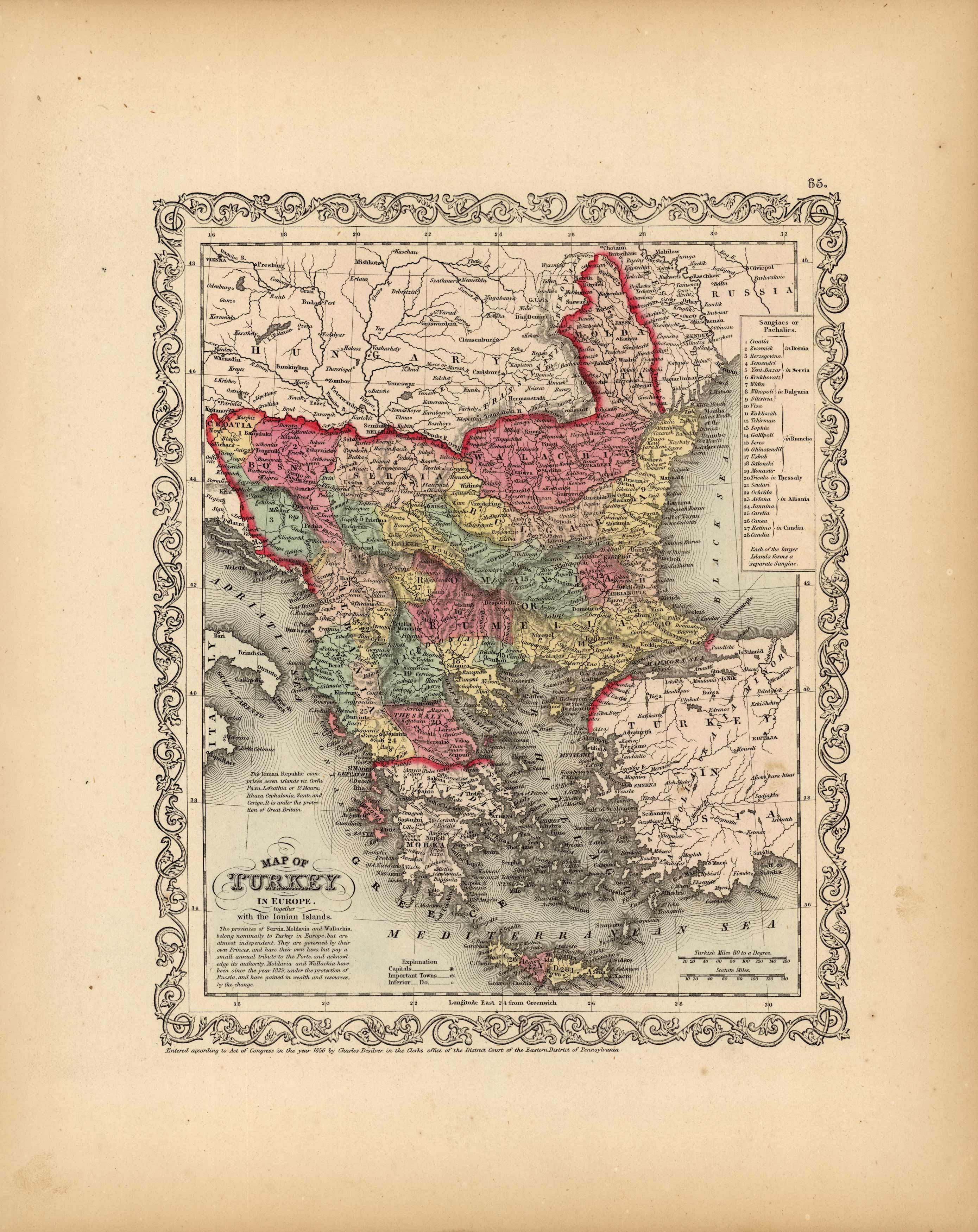 Map of Turkey in Europe