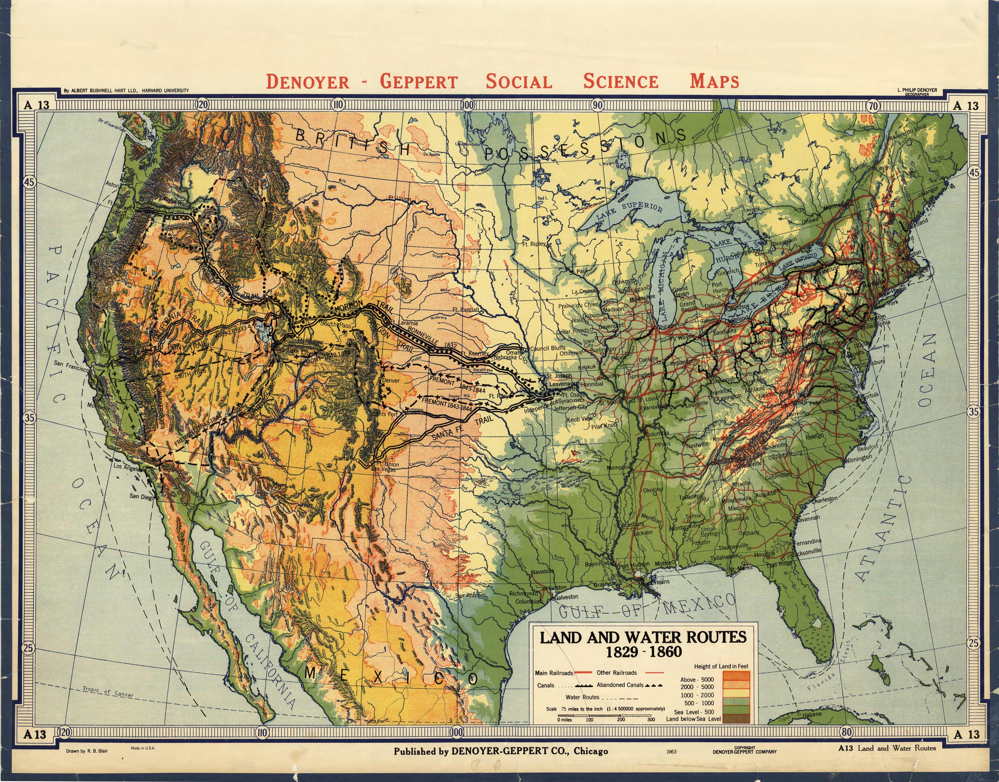 Land and Water Routes 1829-1860
