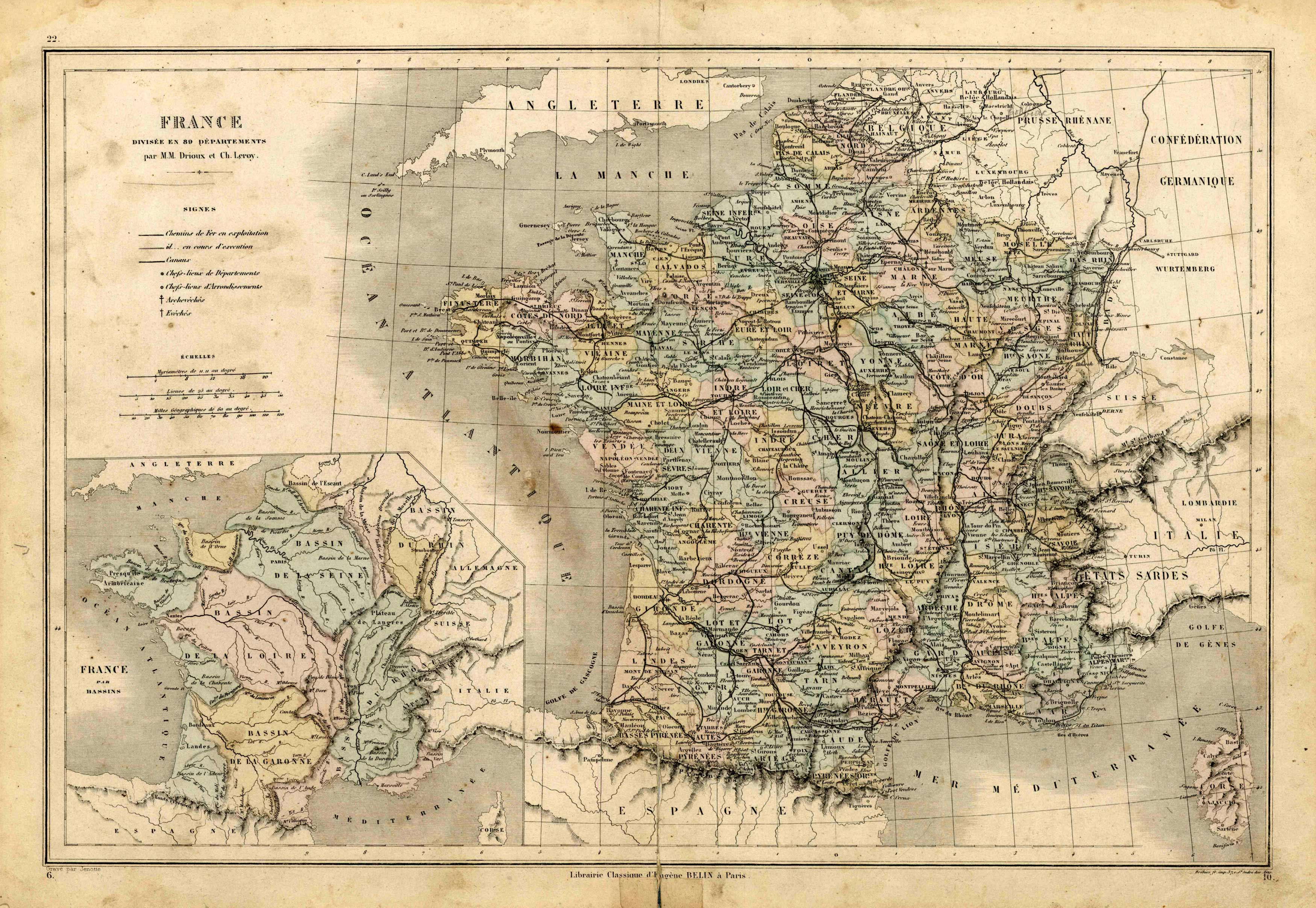France Divisee en 39 Departements