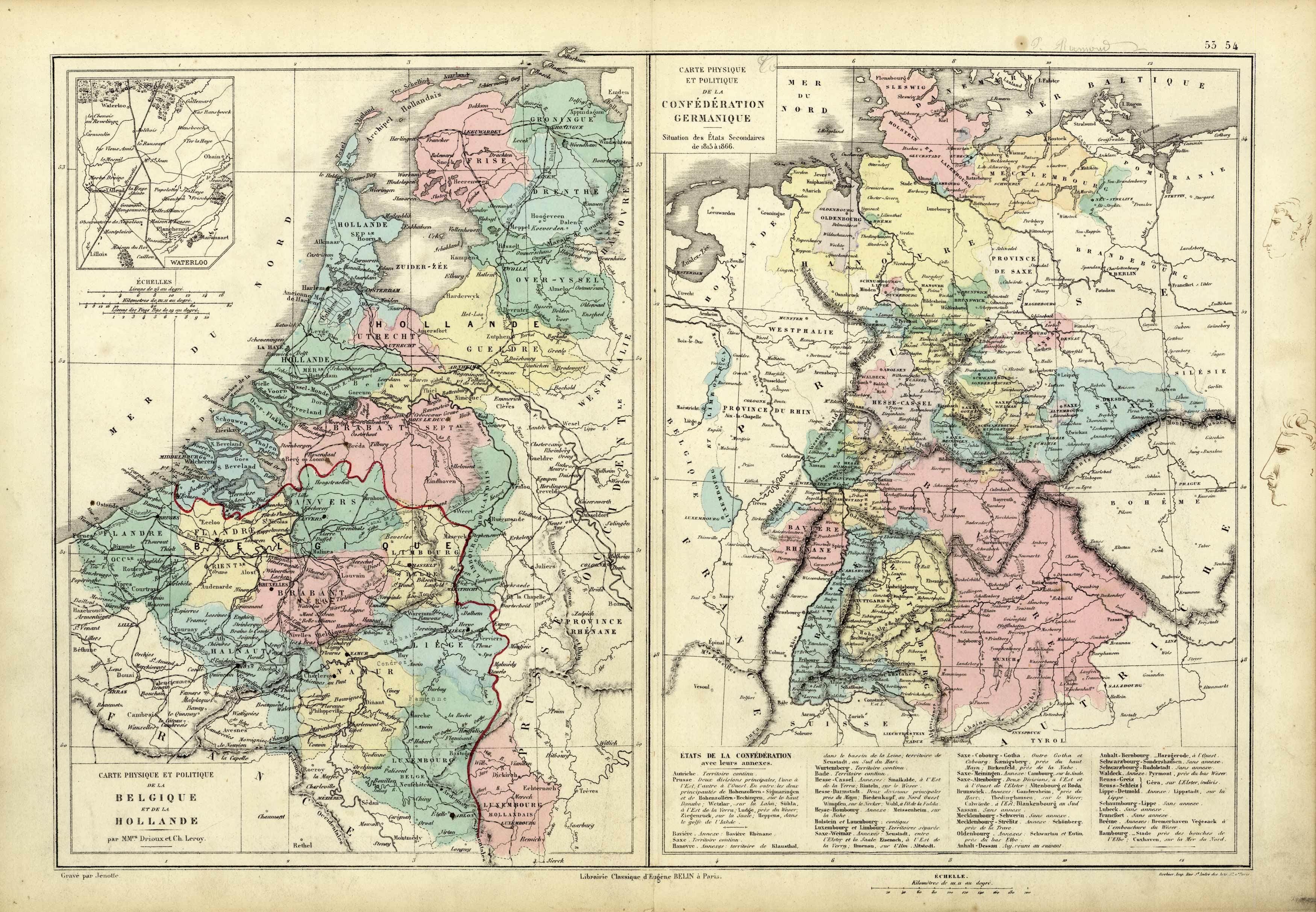 Belgique et Hollande / Confederation Germanique (Belgium and Holland / German Confederation)