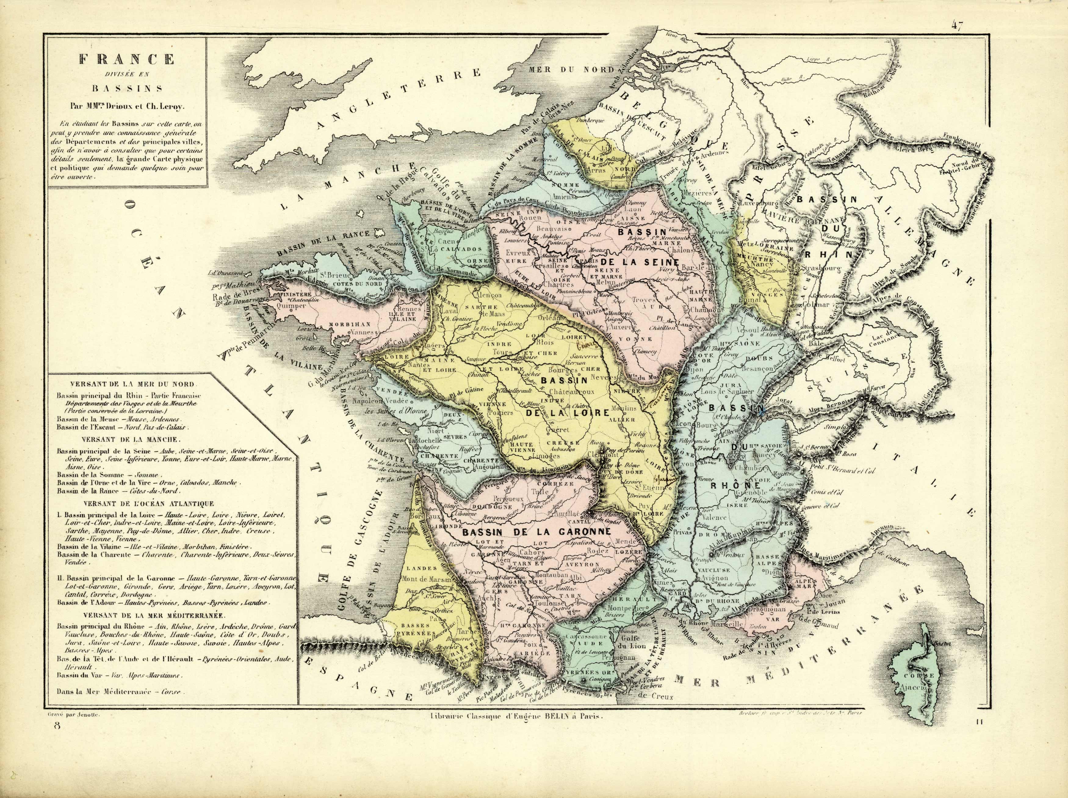 France Divisee en Bassins (France - Divided into Basins)