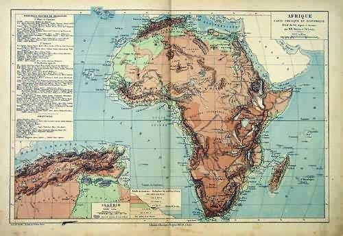 Afrique Carte Physique et Economique (Economic and Physical Chart of Africa)