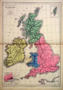 Carte Physique et Politique des Iles Britanniques (Physical and Political Chart of the British Isles)