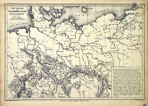 Carte Phyisique de LAllemagne du Nord (Physical Chart of North Germany)'
