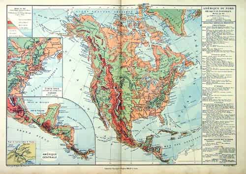 Amerique du Nord Physique et Economique (Physical and Economic North America)