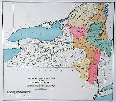 Map of the State of New York Showing Catchment Basins of the Several Rivers of the State