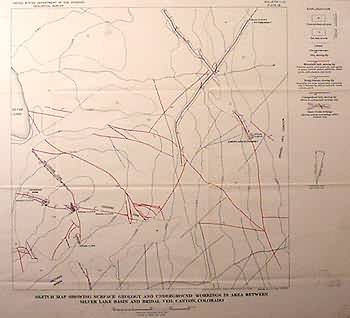 Sketch Map Showing Surface Geology and Underground Workings in Area Between Silver Lake Basin and Bridal Veil Canyon