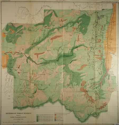 U.S Geological Survey Bitterroot Forest Reserve Showing Land Classification