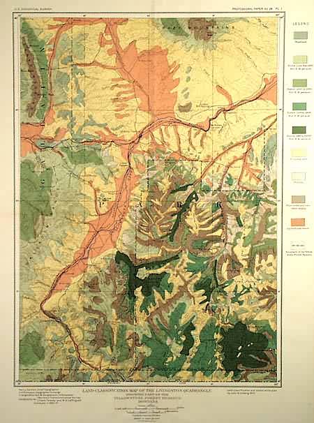Land-Classification Map of the Livingston Quadrangle Showing Part of the Yellowstone Forest Reserve Montana