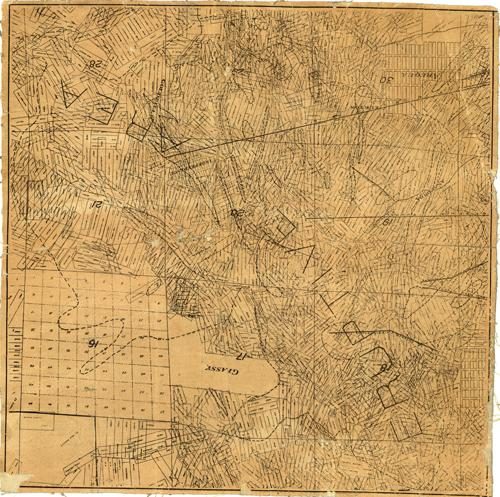 Untitled canvas-backed map of Colorado Ghost Towns