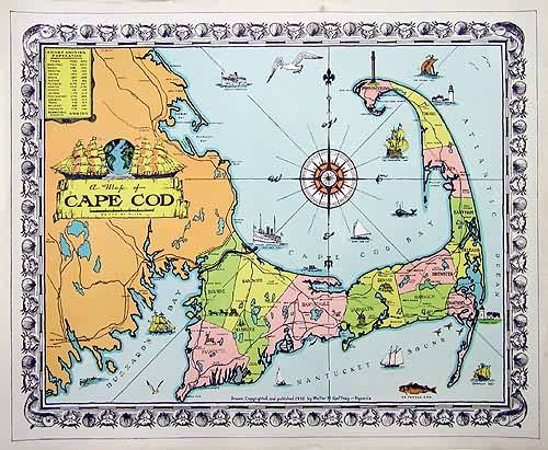 A Map of Cape Cod - Art Source International