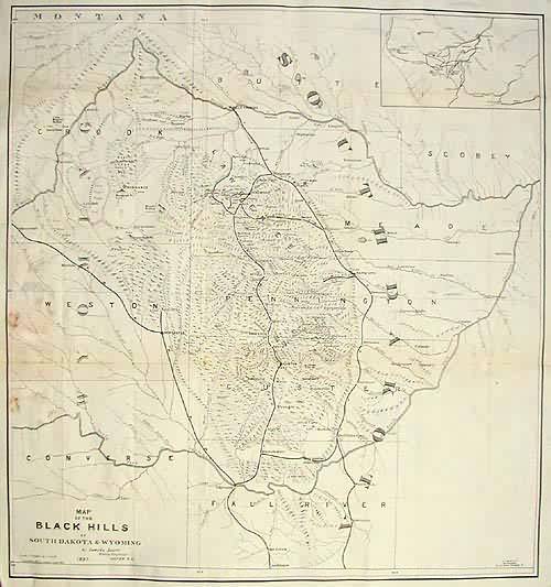 Map of the Black Hills of South Dakota & Wyoming