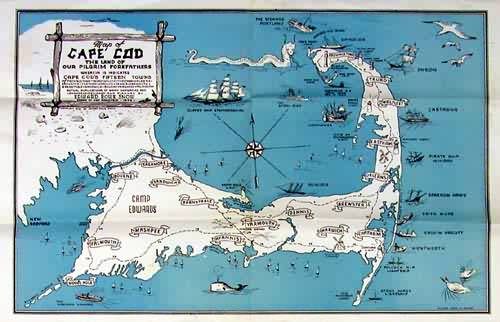 Map of Cape Cod the Land of Our Pilgrim Forefathers