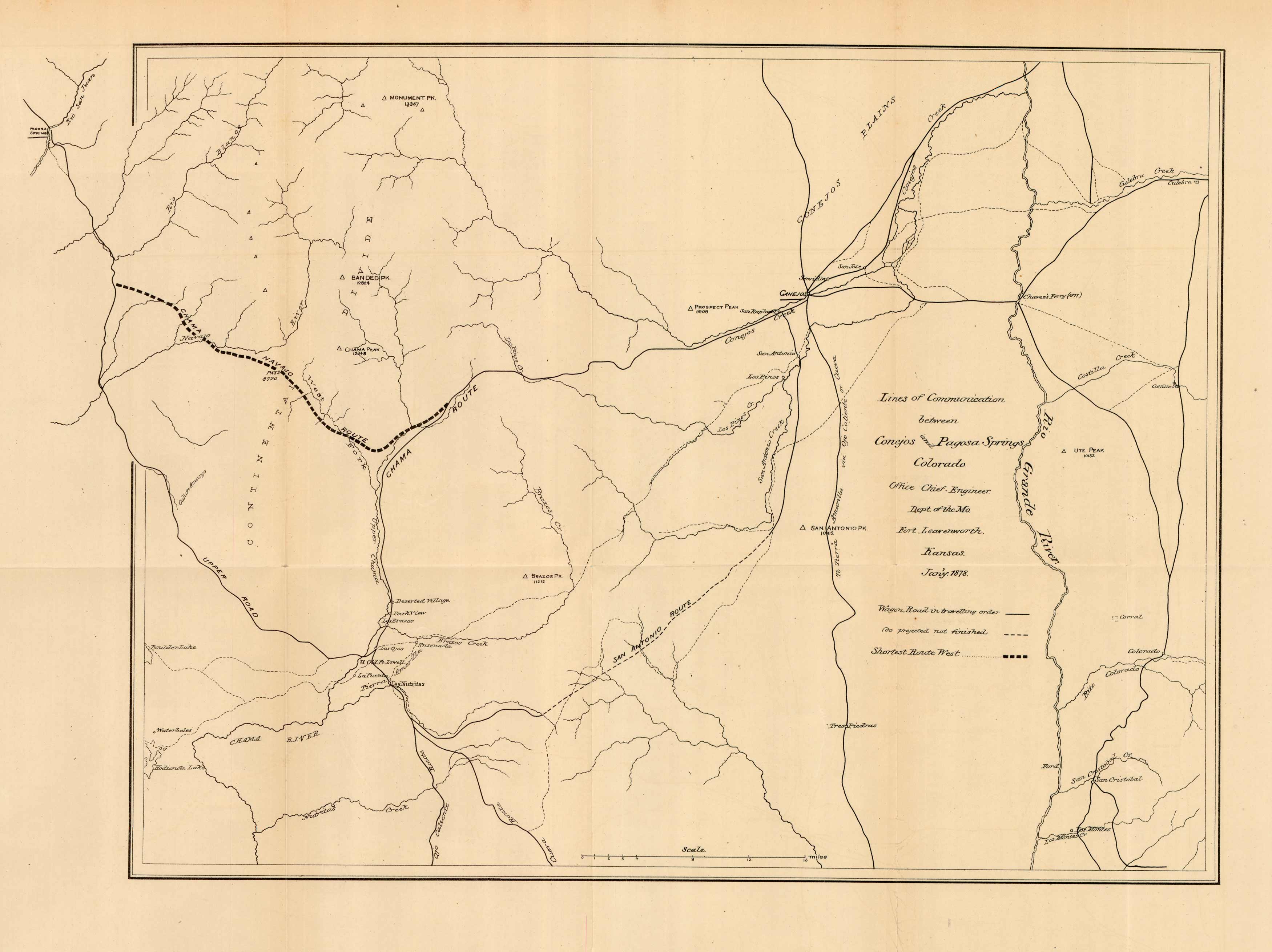 Lines of Communication between Conejos and Pagosa Springs