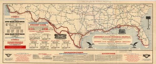 Map of the Jefferson Davis Memorial Highway