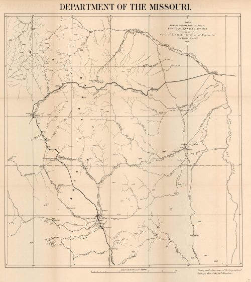 Department of the Missouri. Sketch Showing the Military Roads Leading to Fort Lewis